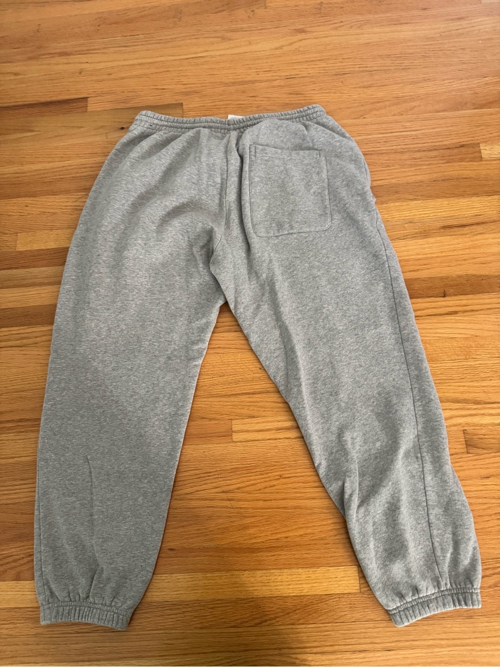 adidas Light Gray Fleece Joggers with Back Patch Pocket